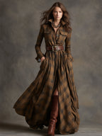 Plaid du Nord - Classic Button-Up Shirt Dress