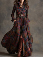 Plaid du Nord - Classic Button-Up Shirt Dress